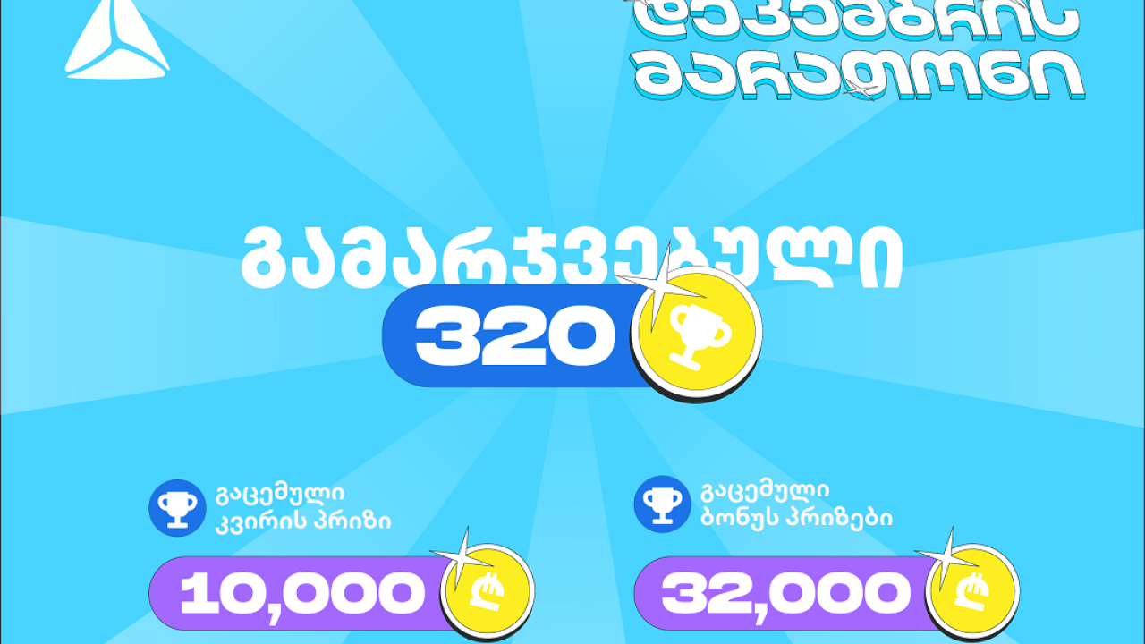 თიბისის დეკემბრის მარათონის პირველი კვირა - 320-ზე მეტი გამარჯვებული და 45 000 ლარამდე გაცემული პრიზები