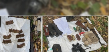 "აღმოჩენილია ცეცხლსასროლი იარაღი, 5 მჭიდი, 161 ცალი ვაზნა, 3 ხელყუმბარა, ...ასაფეთქებელი ნივთიერება, მათ შორის - ტროტილი"